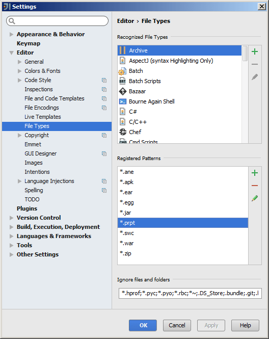 intellij_register-pentaho-prpt-as-archive-file-type